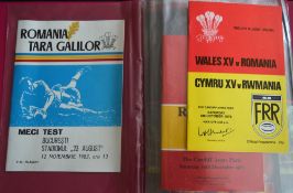 1983 on Wales Rugby Programmes (13): To inc notorious Romania win v Wales over there, 1983, other