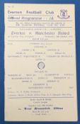 1952/53 Lancashire Senior Cup Everton v Manchester United at Goodison Park 15 October 1952 single