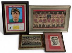 Period Football Signature Collection, to include a framed cutting signed Arthur Rowley, 1955-56 West