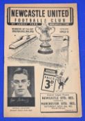 1952/53 Newcastle Utd reserves v Manchester United Central League match programme 8 November 1952;