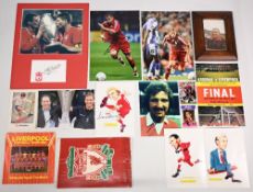 Liverpool FC signed photographs and other memorabilia to include signed photos of Steven Gerrard,