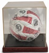 Tunbridge Wells F C multi signed Football, Sondico size S ball-in a fine display stand- date