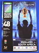 2007 Rugby World Cup Final, S Africa v England: Narrow win for the Boks in Paris. Near mint