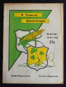 1961 W Transvaal v Ireland Rugby Programme: Large, attractive, 32pp detailed issue from