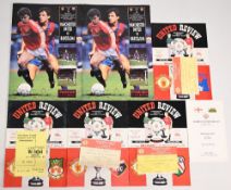 1990/91 European Cup Winners Cup home programmes Manchester Utd v Montpellier Herault + match