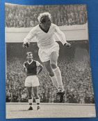 1962/63 Denis Law b&w photograph attacking the goal v Arsenal 25 August 1962, Eddie Clamp of Arsenal