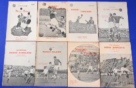 Selection of Norway international match programmes homes 1957 Bulgaria, 1957 Denmark, 1958