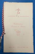 1951/52 Manchester Utd Div. 1 champions celebration; Dinner & Dance menu plus toasts and