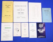 1957-79 Assorted Far-flung Rugby Itineraries, Fixture Cards etc (9): East Africa welcome & teams v