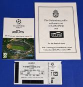 1994/95 Champions League IFK Gothenburg v Manchester Utd 4 page itinerary arrival/departure plus