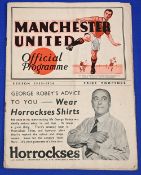 Pre-War 1935/1936 Manchester United (Champions) v Barnsley Div. 2 match programme 26 December