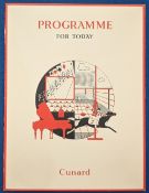 1952 Manchester Utd Tour of United States of America travel by Cunard Liner RMS Queen Elizabeth, the