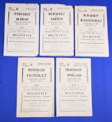 War time Rugby League programmes: Dewsbury RLFC 1943/44 v Oldham Barrow Huddersfield Hunslet & Wigan
