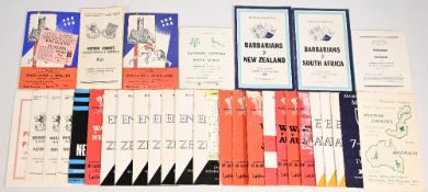 1970-74 Tourists, Trials, Schools & Sevens Rugby Programmes (c.40): From 22 games w/duplication,