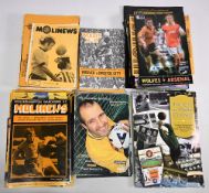 Wolverhampton Wanderers FC home programmes to include 1970s x58 and 1990s x44, plus The Cat in