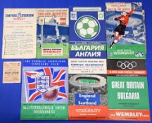 Selection of England home international match programmes 1946 Belgium (1/3 of front cover