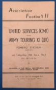 Matt Busby: 1945 Army Touring XI (UK) v United Services (Central Mediterranean Forces) 4 page