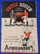 1946/47 Manchester Utd v Derby County Div. 1 match programme 9 November 1946; rusty staple, small