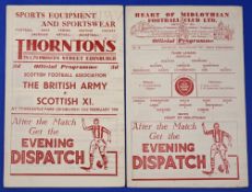 1949/50 Heart of Midlothian v Third Lanark match programme fold out type, Div. 'A' 14 January