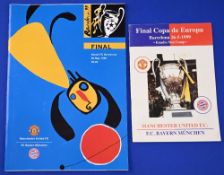 1999 Champions League Cup Final Manchester Utd v Bayern Munich at Barcelona match programme 26 May