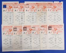 1966/67 Manchester Utd reserves complete Central League season homes (21), tokens removed (6),