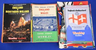 Collection of England international home programmes 1956 Wales, 1957 Scotland, 1959 Italy, 1959