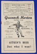 1948/49 Morton v St. Mirren Div. A match programme at Cappielow Park 1st January 1949; fair/good. (