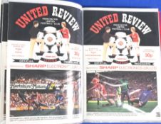 1982/83 Manchester Utd programme binder red with gold lettering complete season home programmes nos.