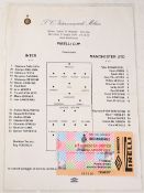 Scarce 1996 Pirelli Cup Inter Milan v Manchester Utd single sheet programme 31 July 1996 at the
