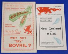 1935 Wales v New Zealand Rugby Programme plus 1905 reprint (2): The dramatic 13-12 Welsh win at