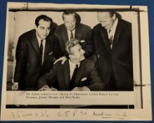 1962 b&w photograph Denis Law signs for Manchester Utd after his ordeal in Italy where he could