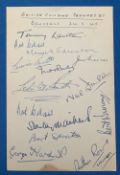 Autographs: 1945 Red Devils v England (Combined Services) at Brugge 24 March 1945 card with ink