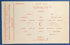 1955/56 Lancashire Senior Cup Manchester United v Liverpool single sheet match programme 8