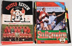 1986/87 Manchester Utd home match programmes to include complete league season (21) including QPR (