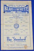 1946/47 Queen of the South v Rangers Division 'A' league match programme 8 February 1947 at