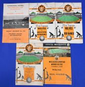 Wolves floodlit friendlies home match programmes 1954/55 Honved (Puskas, Kocsis, Bozsik, Czibor etc)