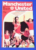 1978/79 Postponed match Manchester Utd v Norwich City Div. 1 programme 2nd December 1978,