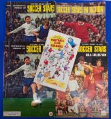 The Wonderful World of Soccer Stars Picture Stamp Albums, Football Sticker Cards, three full