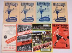 Selection of Brentford programmes, 1946/47 Charlton Athletic, Leicester City (FAC), 1948/49