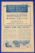 1946 FAC s/f replay programme Birmingham City v Derby County at Manchester City 27 March 1946, 4