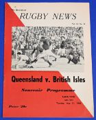 1966 British & I Lions in Australia Rugby Programme: v Queensland, attractive brightly coloured