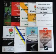 1980-89 Tourists in the UK etc Rugby Programmes (20): With much duplication, and from 9 games, hence