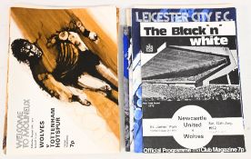 1972/73 Wolves complete season home league programmes (21) FAC homes Manchester Utd, Bristol City,