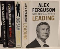 Three Manchester United Signed Books Autographs - Alex Ferguson leading signed 2015, Ron Atkinson