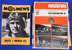 1973/74 Wolves complete league season homes (21) plus Derby County (1st December 1973-POSTPONED);