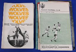 1967/68 Wolves complete season homes match programmes (21); Wolves complete season away match