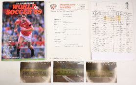 1989 Manchester Utd tour of Thailand & Tokyo to include Itinerary on United letter heading with