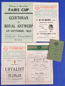 Selection of Glentoran home programmes 1949/50 Bangor (team changes), 1952/53 Portadown, 1953/54