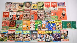 37x Football Annuals and Albums 1937-1995. Mixed condition with some tape repairs, paper loss marks,