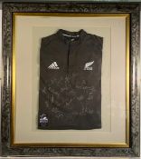 c2000 All Blacks framed signed 'Invincibles' Rugby Jersey: V large 41